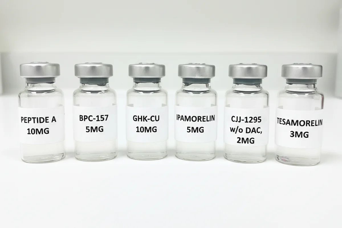 Collection of labeled peptide vials